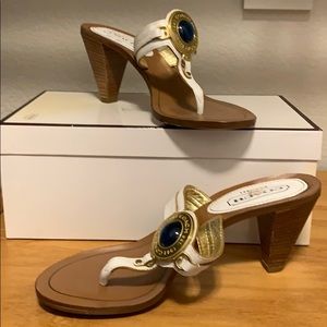 COACH 6 Caridee white leather sandals